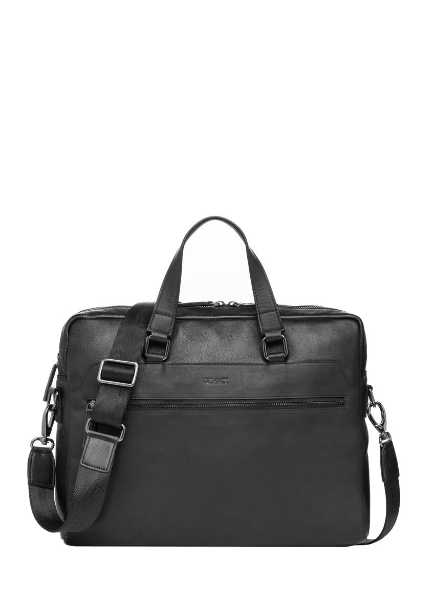 Black leather men's briefcase TORMS-0495-99(W26)