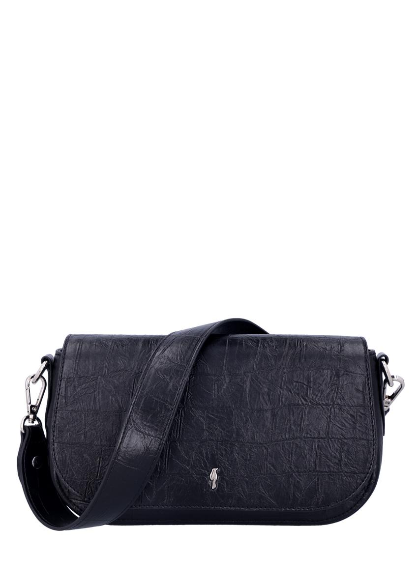 Black croco women's handbag TOREC-1308-9G(Z26), front product view on white background.