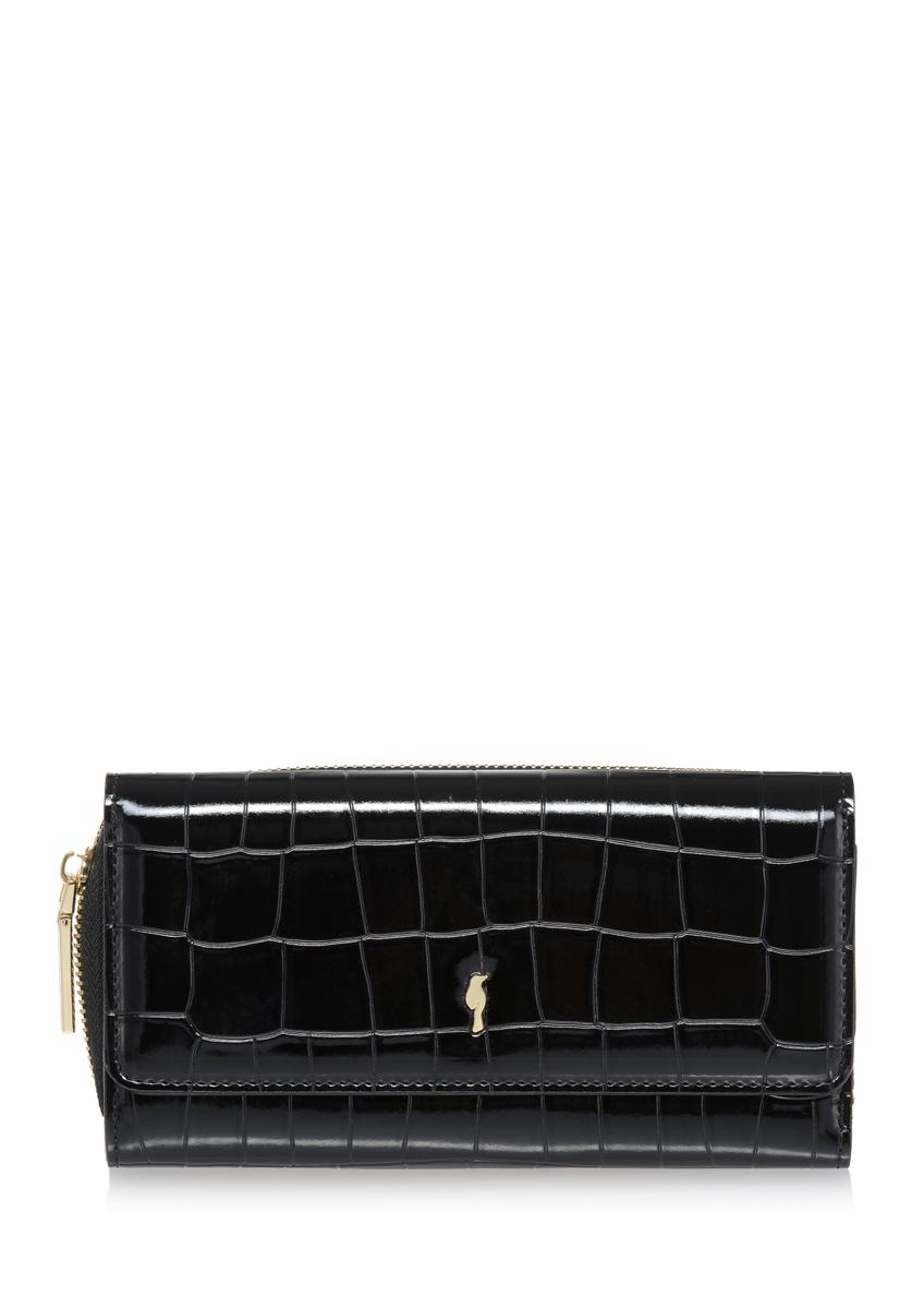 Large black croco women's wallet POREC-0351-97(Z24)-07