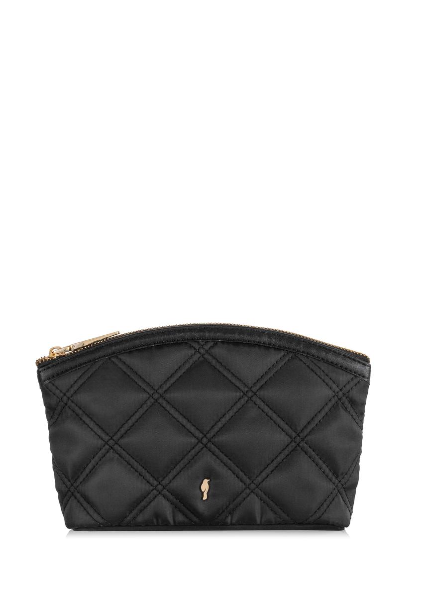 Black quilted women's cosmetic bag TOREN-0281-99(W24)-07