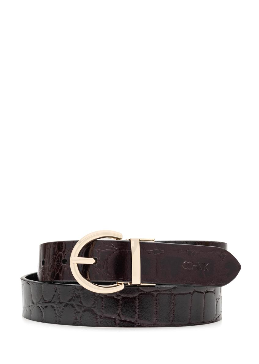 Double-sided croco leather women's belt PASDS-0332-49(Z25)