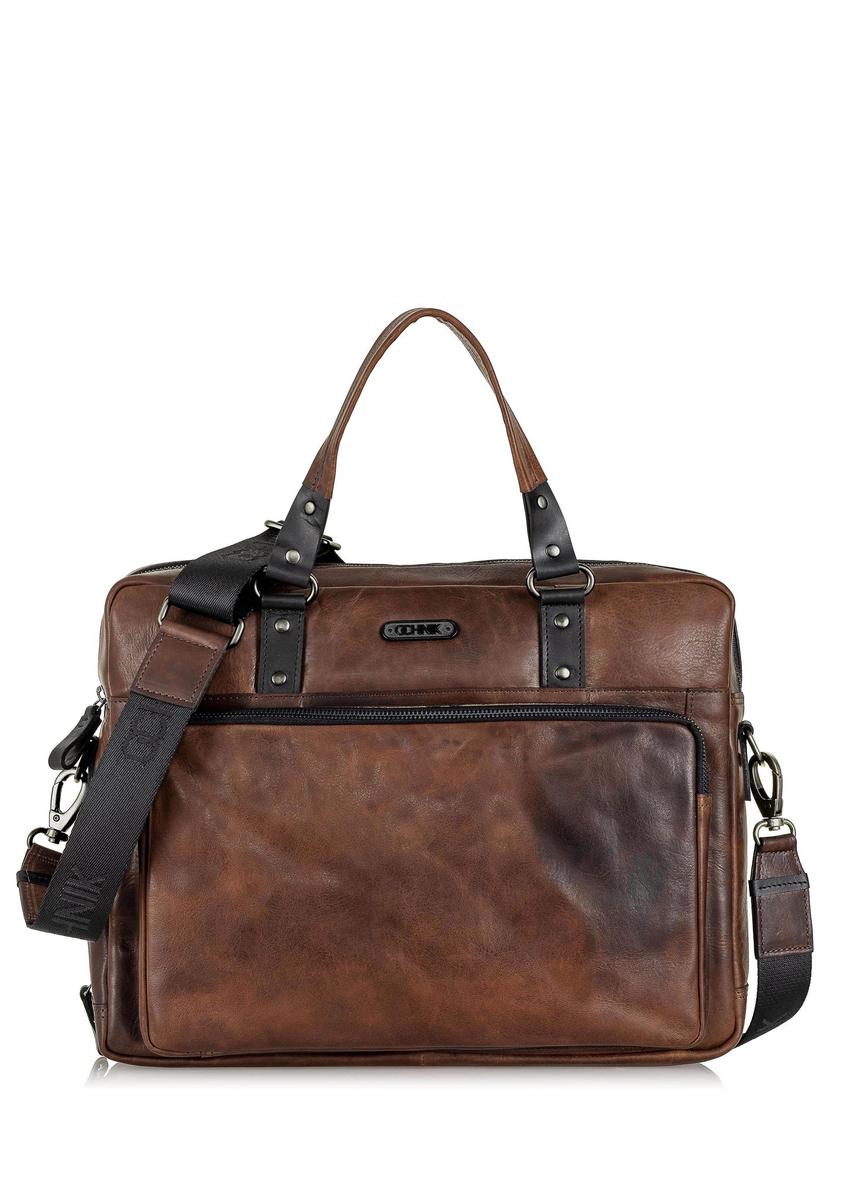 Brown leather men's bag TORMS-0100C-79(W25)