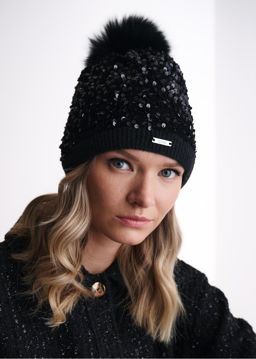 Women's sequin cap CZADT-0152-99(Z24)-01