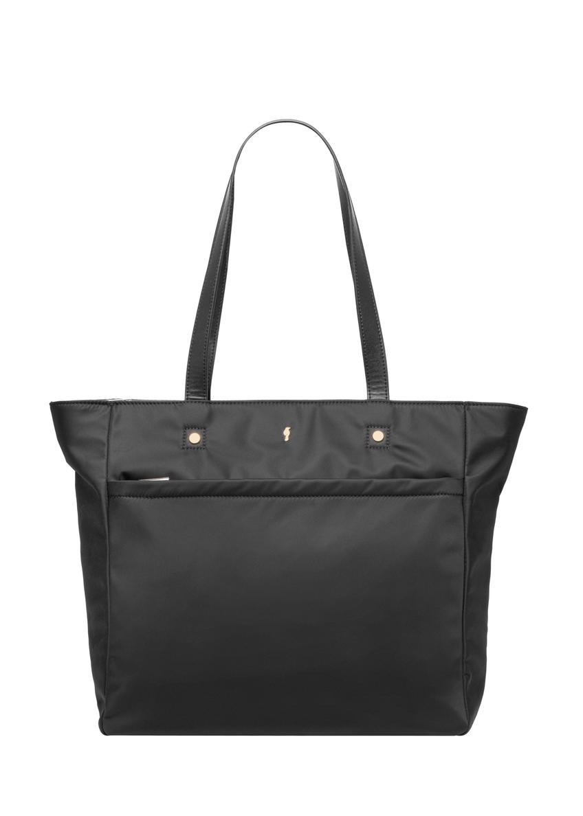 Large black shopper bag TOREN-0353-99(Z26), front product view on white background.