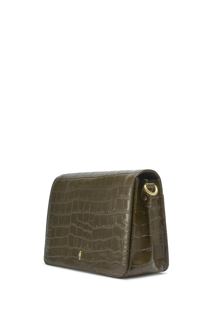 Croco leather women's handbag in khaki color TORES-1324-8D(Z26)