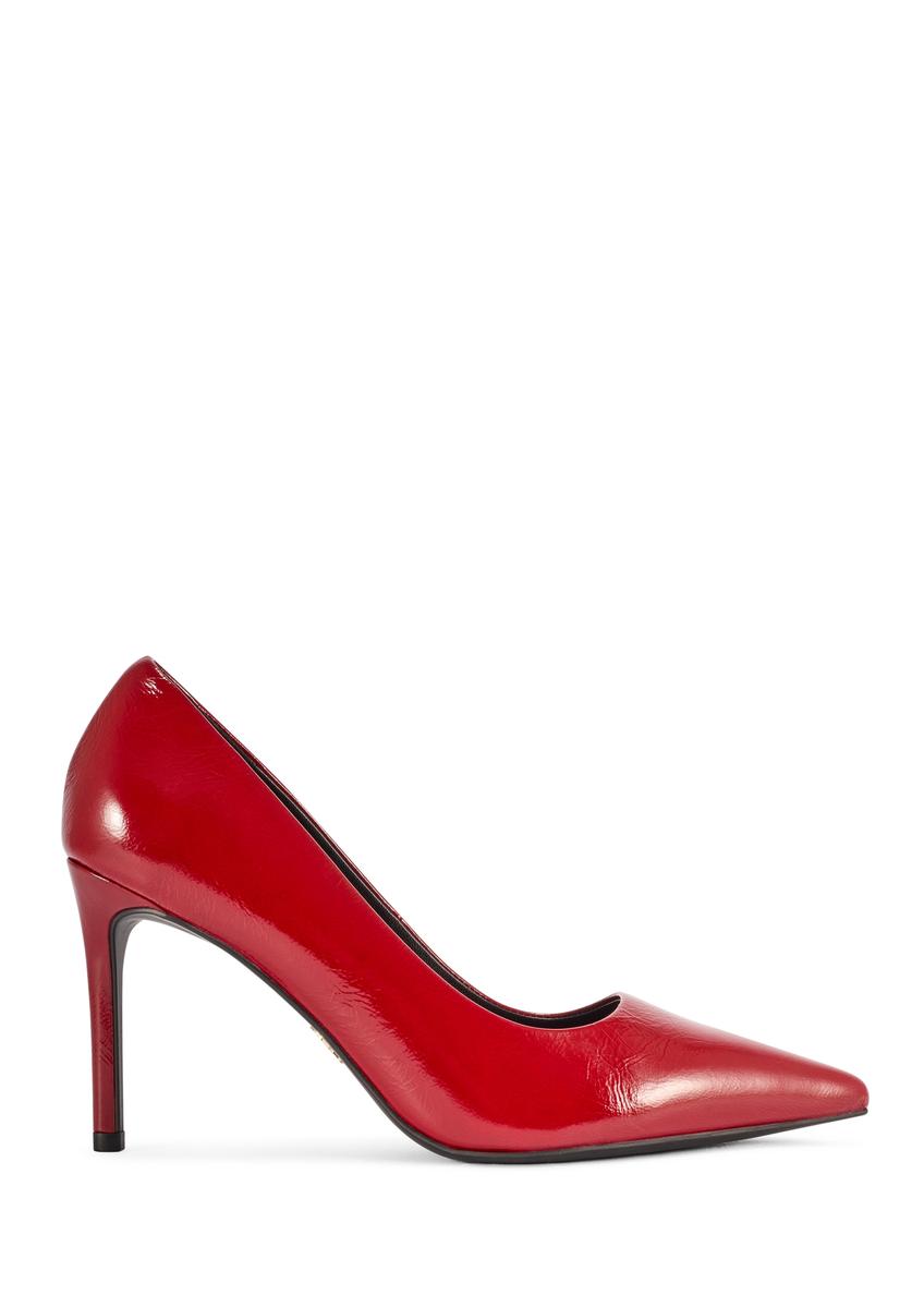 Red leather women's high heels BUTYD-1131A-4B(W26)