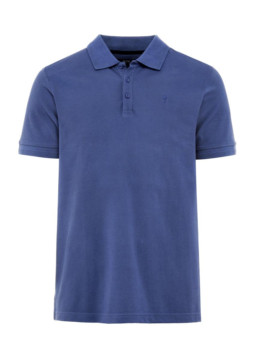 Navy blue men's polo shirt POLMT-0078-69(W25)
