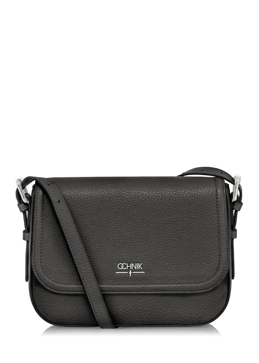 Black leather women's postbag TORES-0985-99(Z24)-08