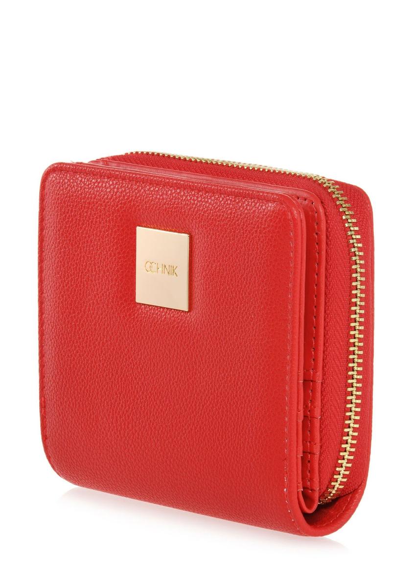 Small red women's wallet with logo POREC-0366A-42(W25)