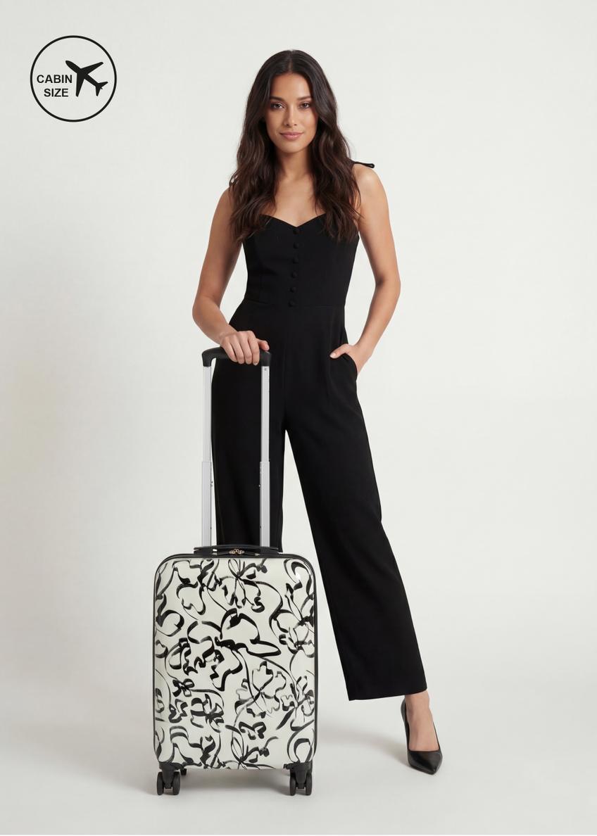 Small patterned suitcase on wheels WALAB-0074-1P-19(W26)