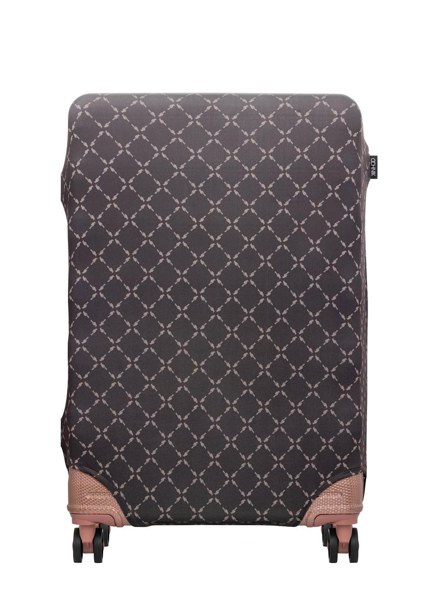 Brown cover for large suitcase AW-013-0006-1P-L(W26), front product view on the suitcase.