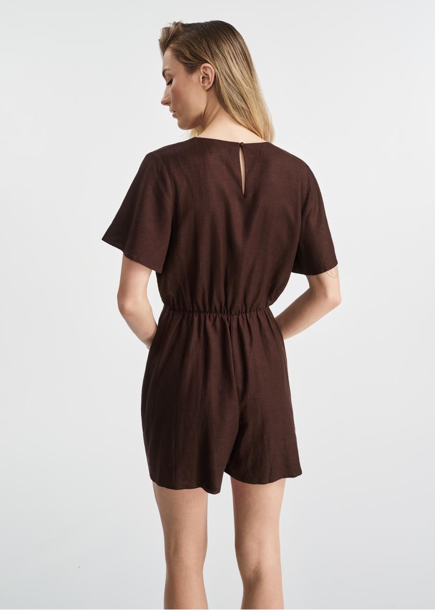 Brown short women's jumpsuit KOBDT-0008-89(W25)