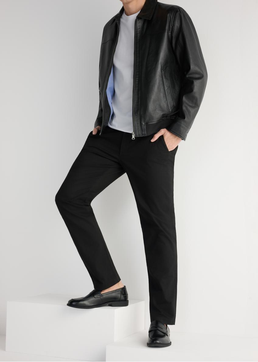 Black leather men's loafers BUTYM-0482-99(W26)