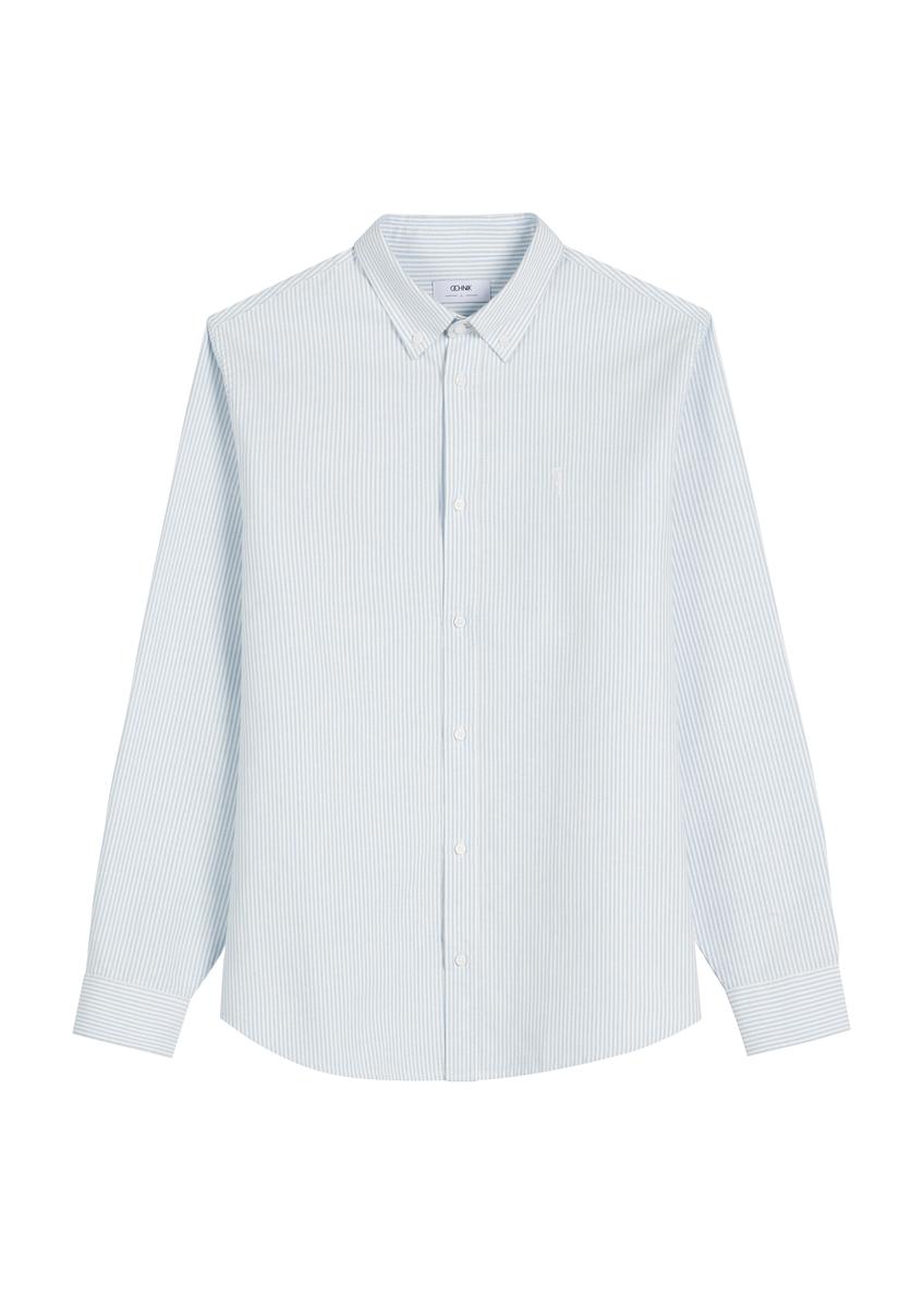 Men's cotton blue striped shirt KOSMT-0354-7B(W26)