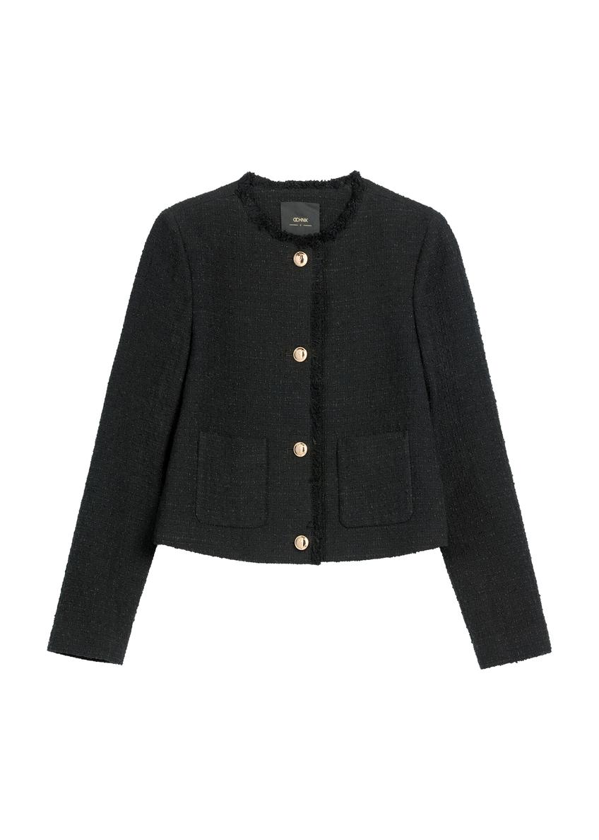 Black short women's jacket ZAKDT-0041-99(W26)