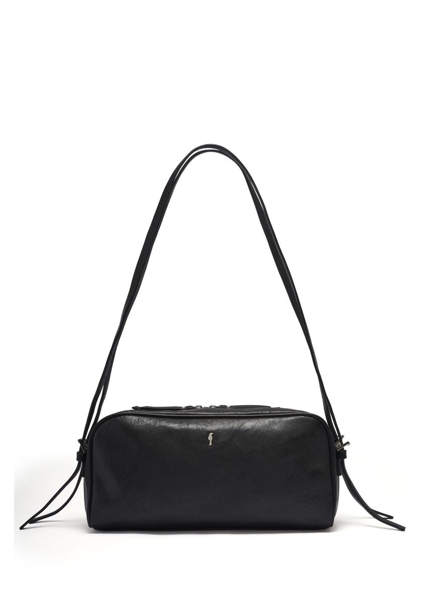 Black women's shoulder bag TOREC-1384-99(Z26) - front product view, on a white background.