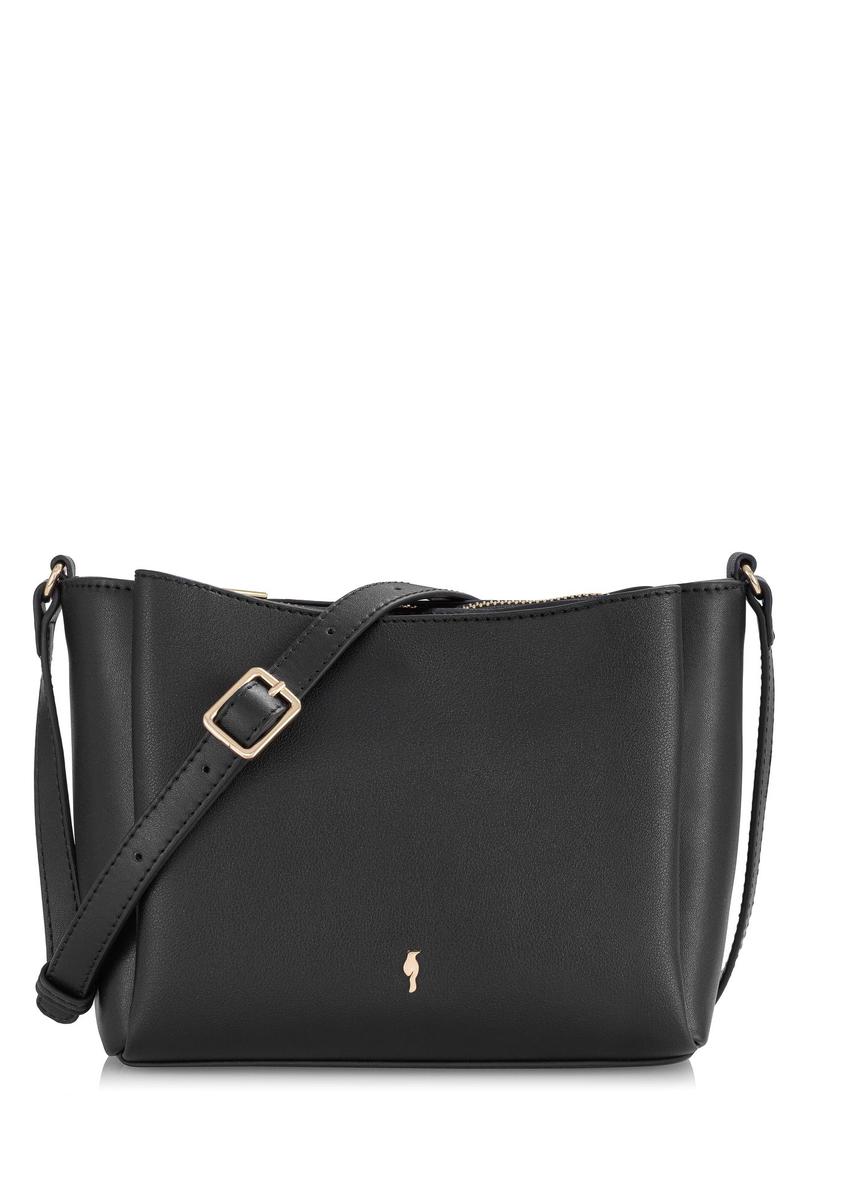 Small black imitation leather handbag TOREC-0914-99(W24)-07