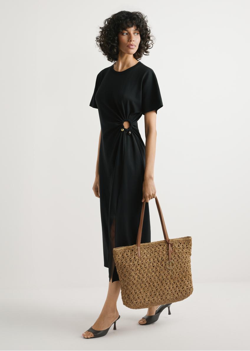 Straw shopper bag TOREC-1218-1E(W26)