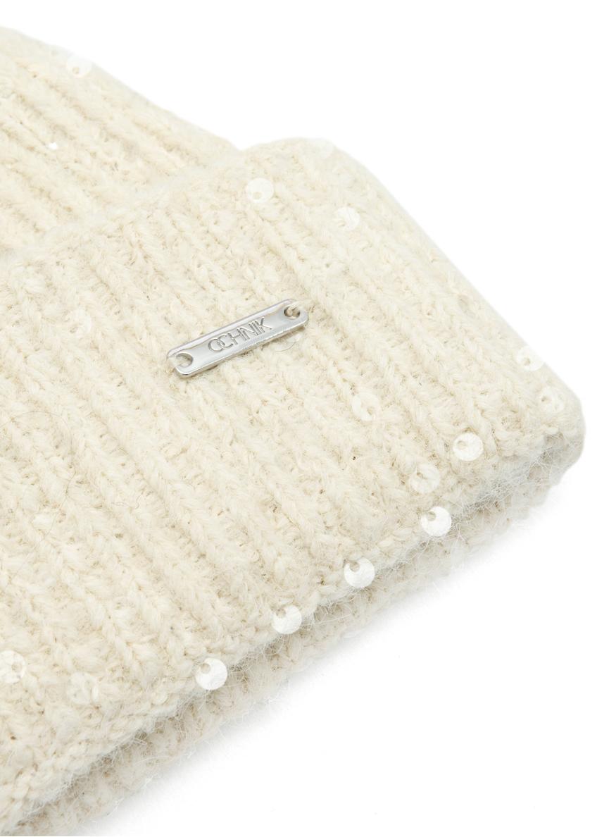 Cream women's wool hat CZADT-0203-16(Z25)