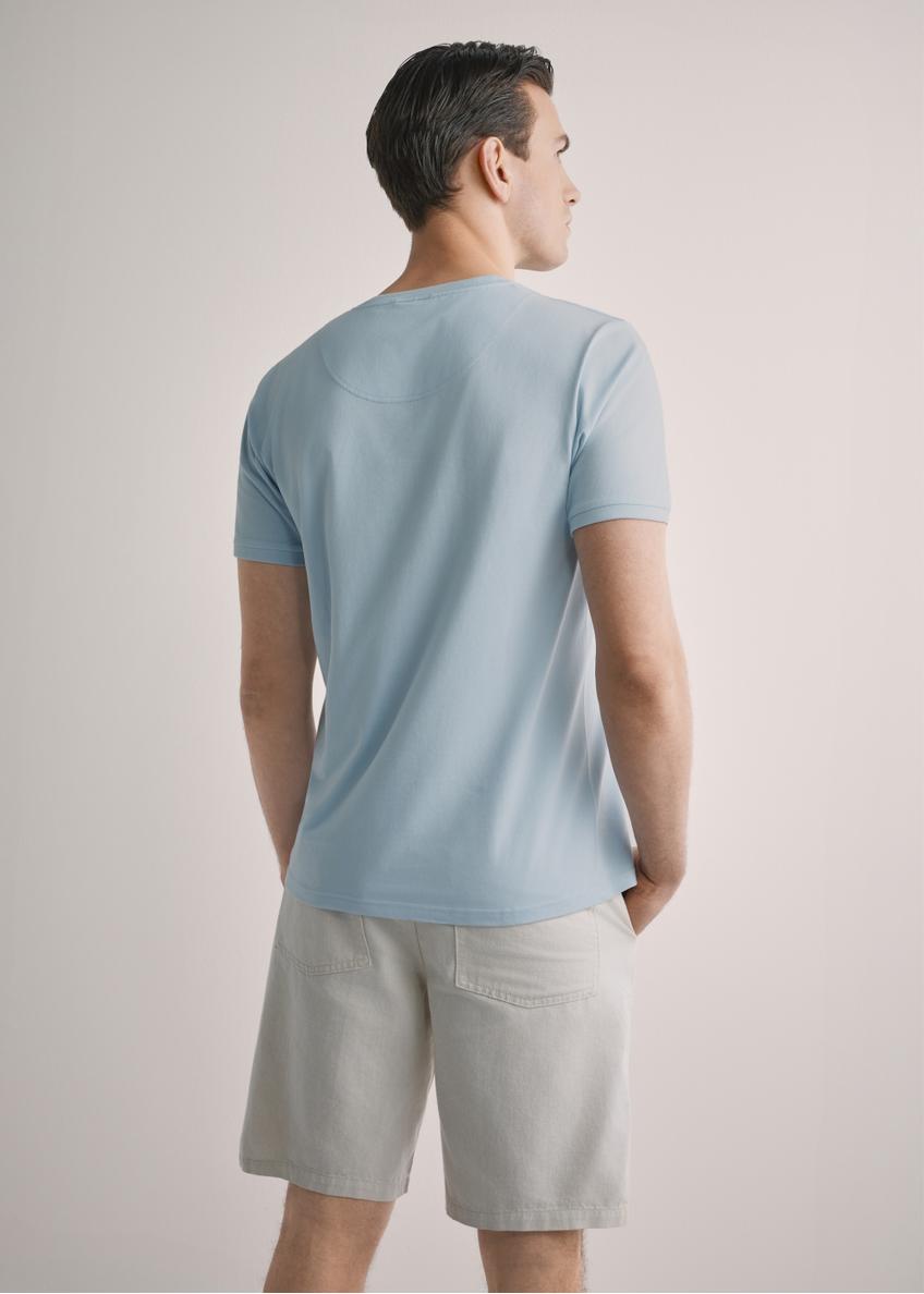 Men's blue cotton T-shirt TSHMT-0088-7A(W26)