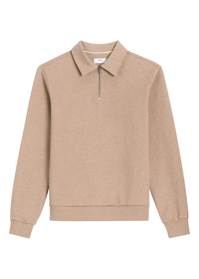 Beige cotton men's sweatshirt BLZMT-0081-1D(Z26)