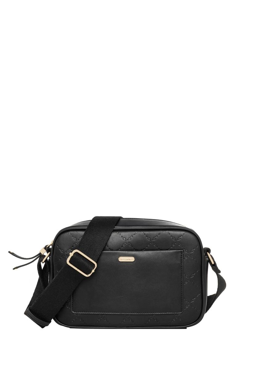 Black women's handbag with monogram TOREC-1290-9P(Z26)