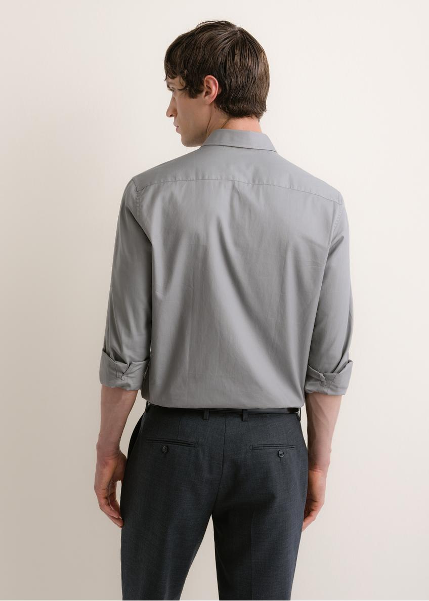 Light gray men's slim shirt KOSMT-0351A-9B(Z26)
