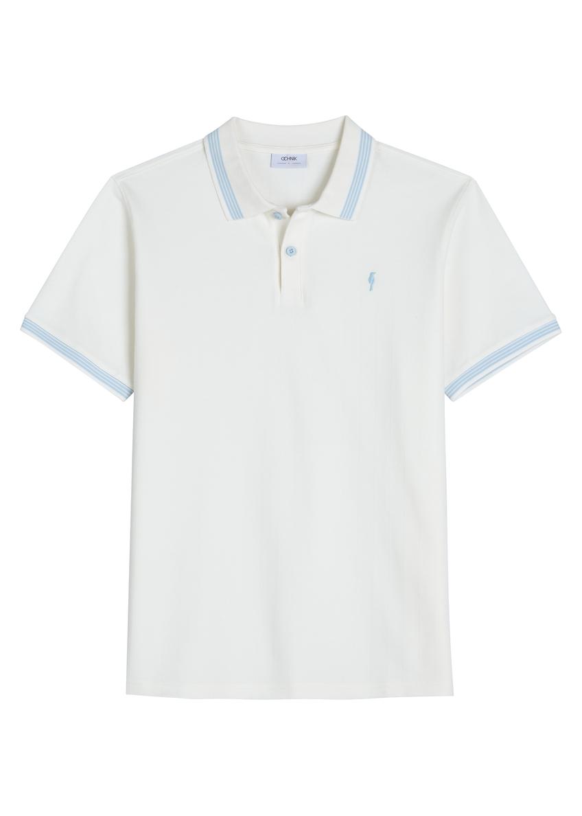 White polo shirt POLMT-0090-0B(W26)
