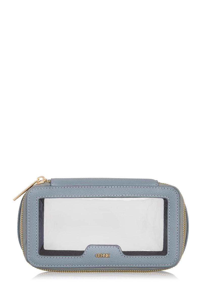 Small blue transparent women's cosmetic bag TOREC-0901-61(W24)-07