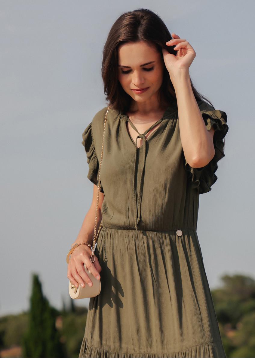 Long khaki dress SUKDT-0187-54(W25)