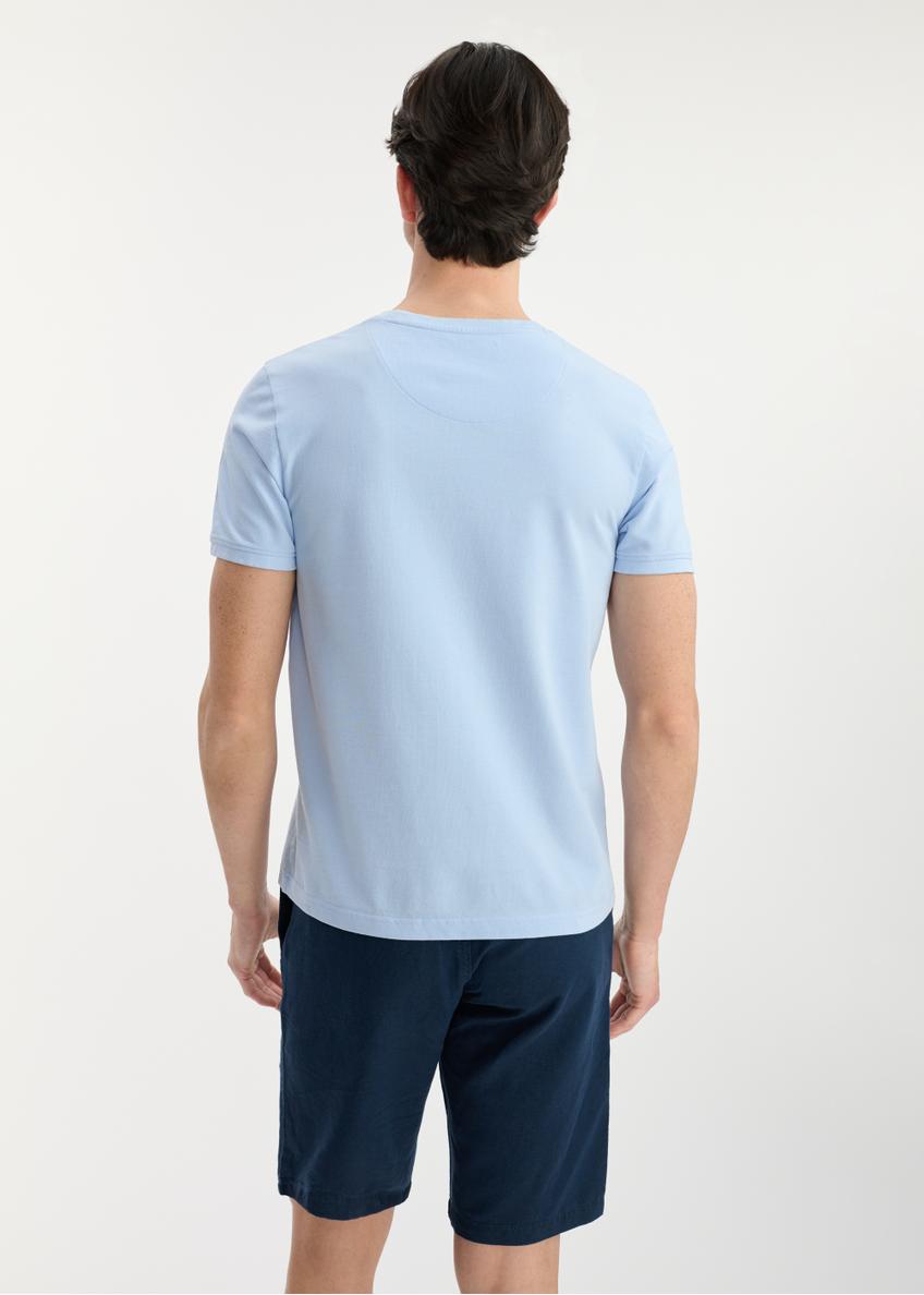 Blue men's cotton T-shirt TSHMT-0100-60(W25)