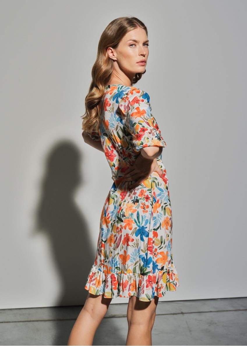 Floral dress with frill SUKDT-0159-15(W23)