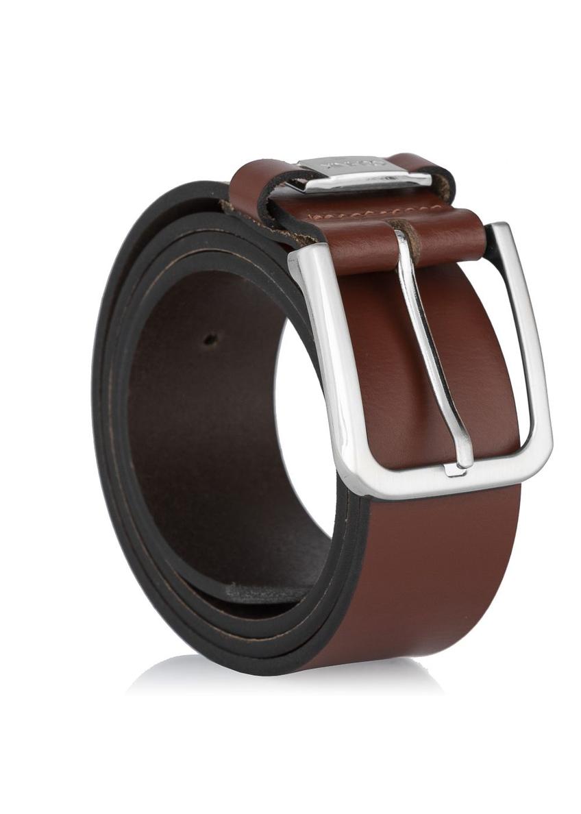 Brown leather men's belt PASMS-0129B-88(W23)