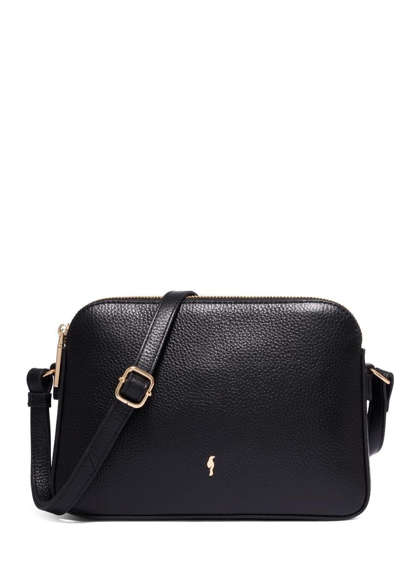 Black small leather women's handbag TORES-1353-9I(Z26), front product view on white background.