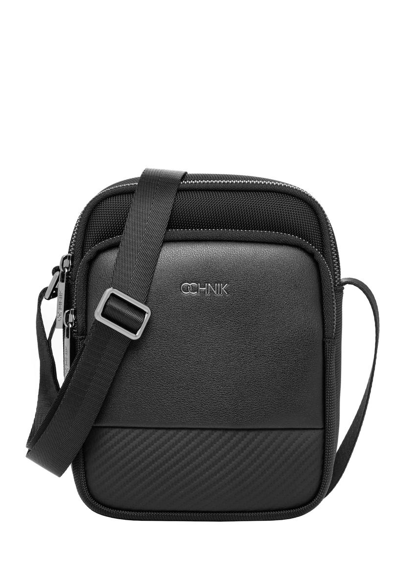 Black men's shoulder bag TORMN-0444-99(Z26), front product view on a light background.