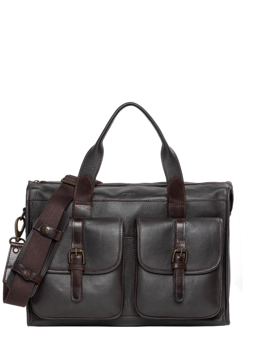Brown leather men's briefcase TORMS-0521-1H(Z26)