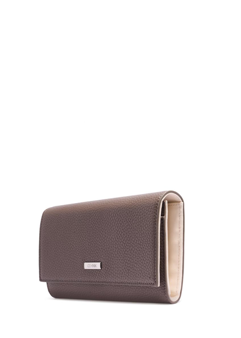Dark beige women's wallet with cream interior POREC-0439-1K(Z26)