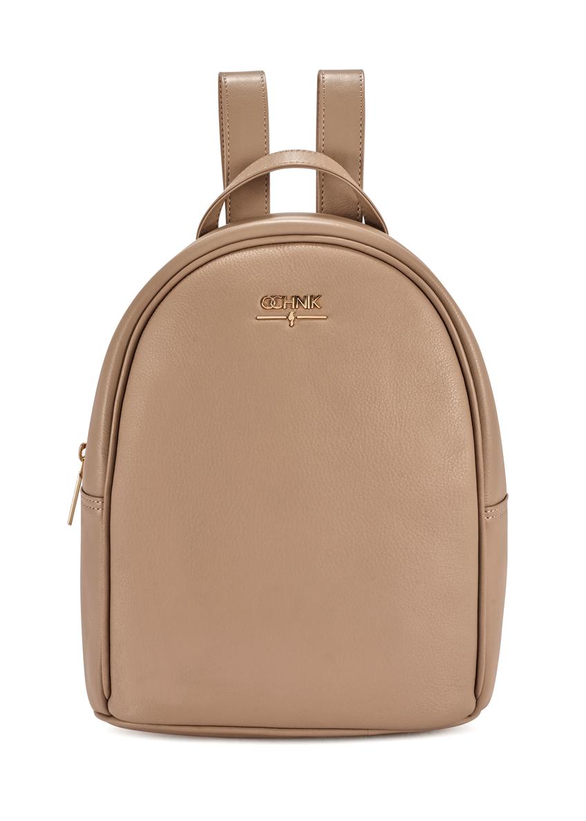 Beige leather women's backpack TORES-1228-1B(W26)