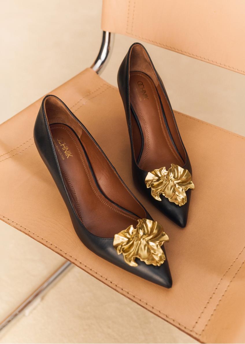 Women's leather high heels in black BUTYD-1298-99(Z26)