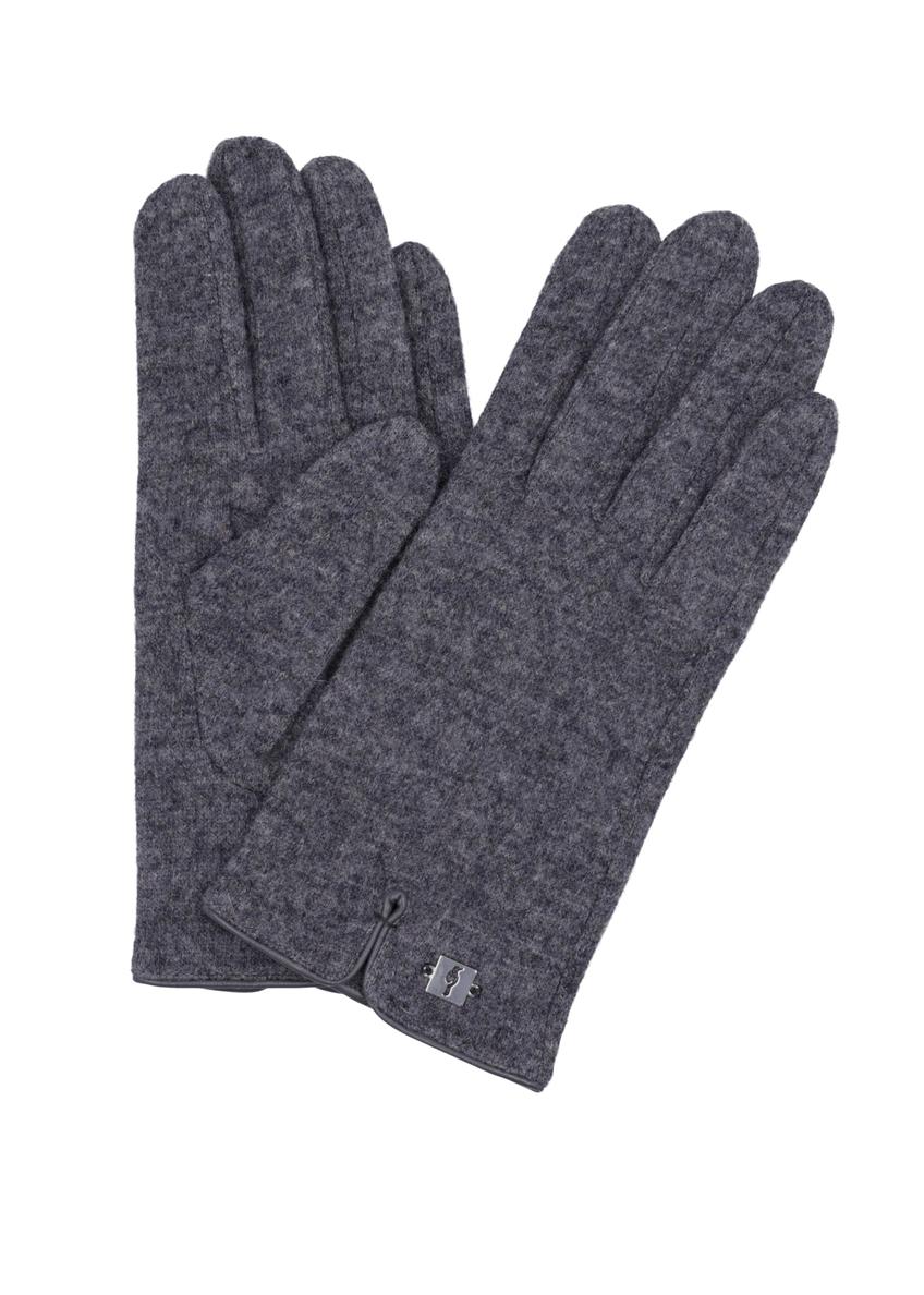 Graphite woolen women's gloves REKDT-0027A-9D(Z26) - product view from above, on a white background.