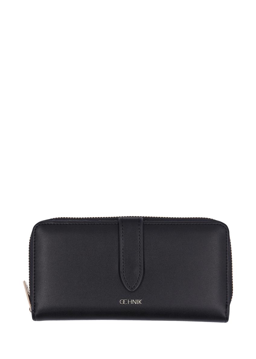 Black large women's wallet POREC-0444-99(Z26), front product view on white background.