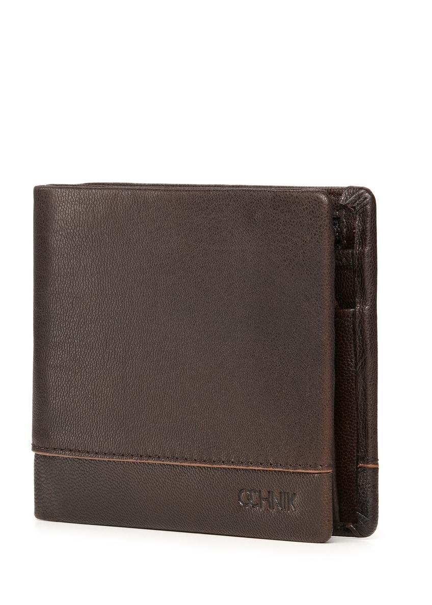 Brown leather men's wallet PORMS-0667-89(Z25)