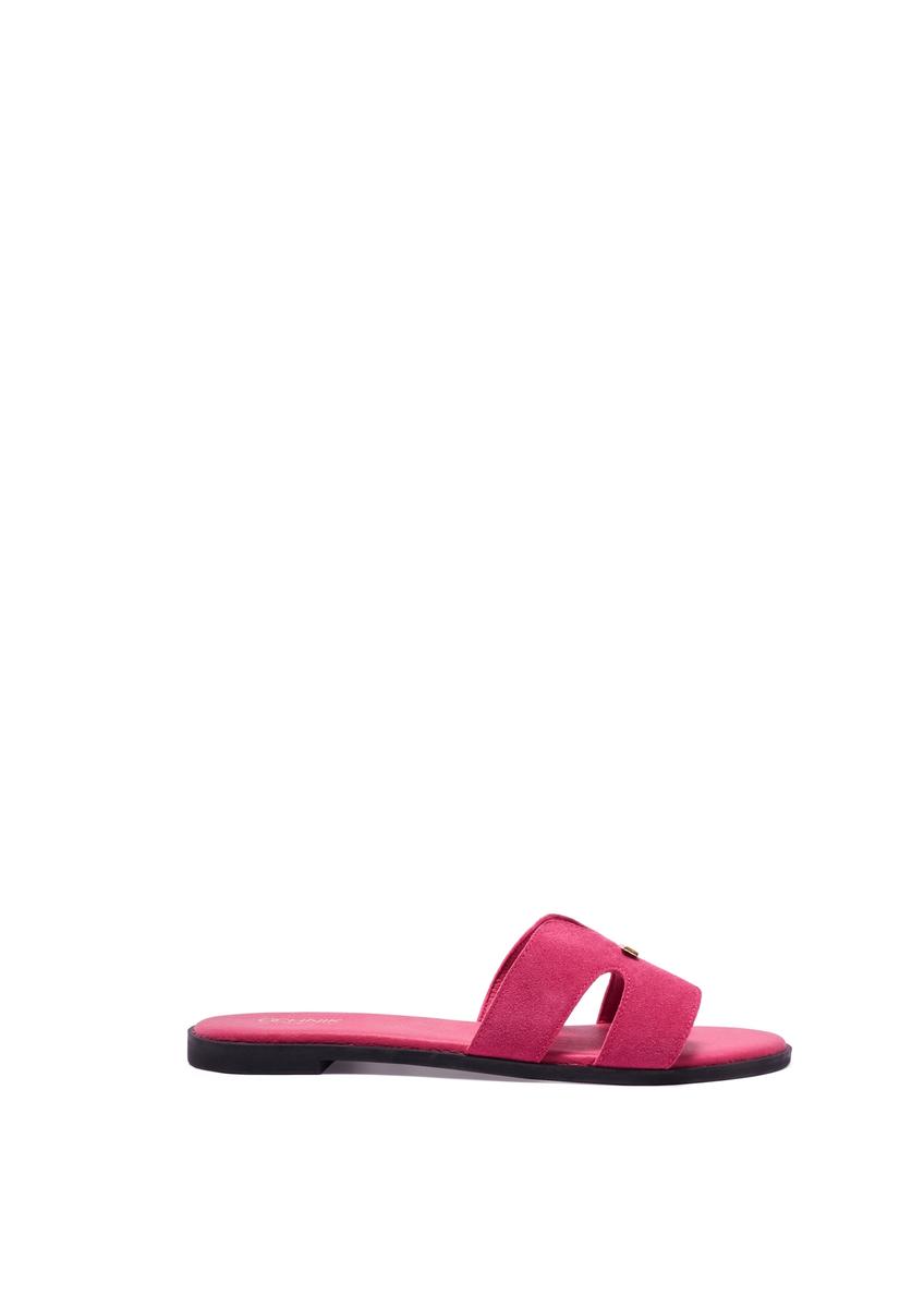 Women's fuchsia flip-flops BUTYD-0725D-5E(W26), side view of the product on a white background.