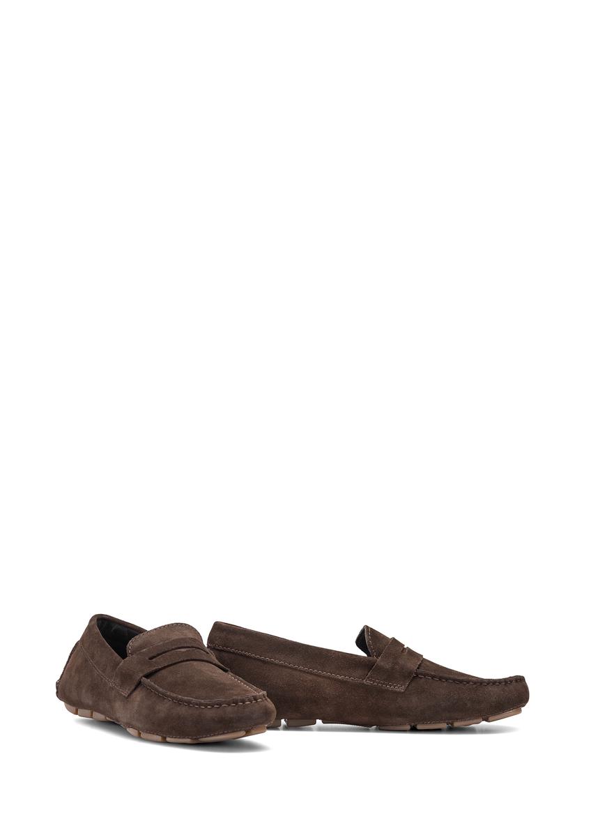 Brown suede men's loafers BUTYM-0496-90(W25)