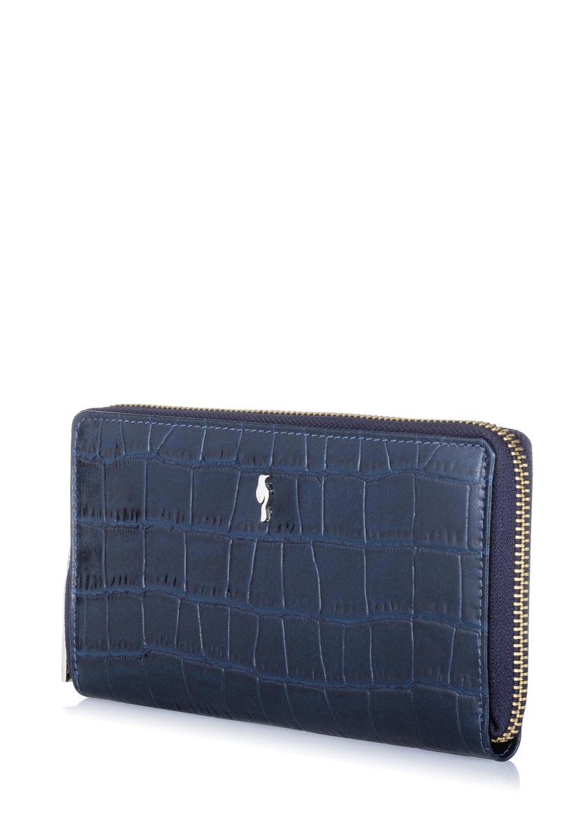 Women's large leather wallet croco PORES-0844-69(W23)