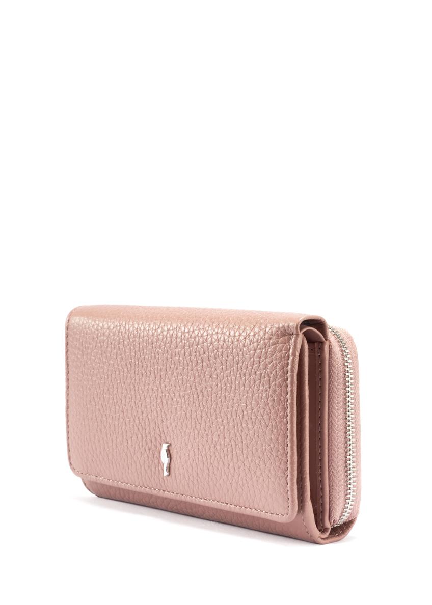Pink leather medium women's wallet PORES-0801F-31(W25)