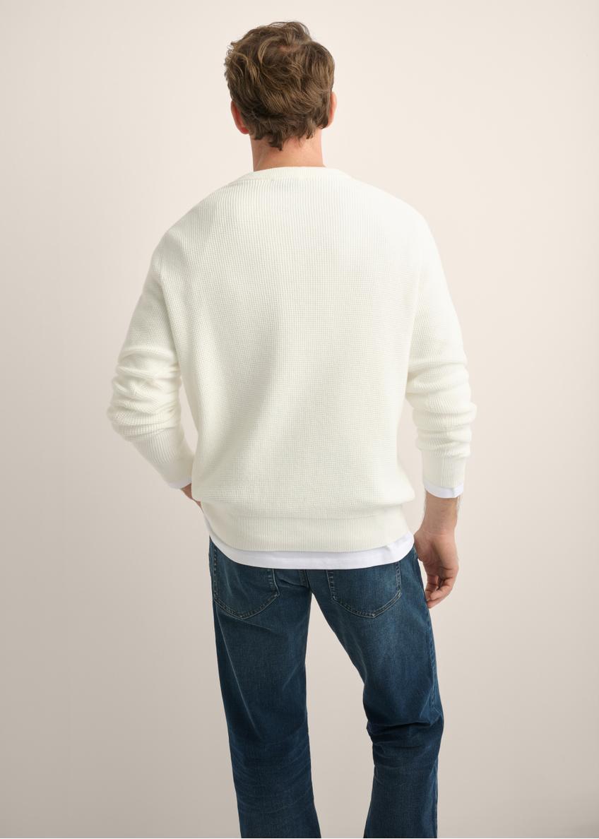 Men's ecru sweater SWEMT-0201-0B(Z26)