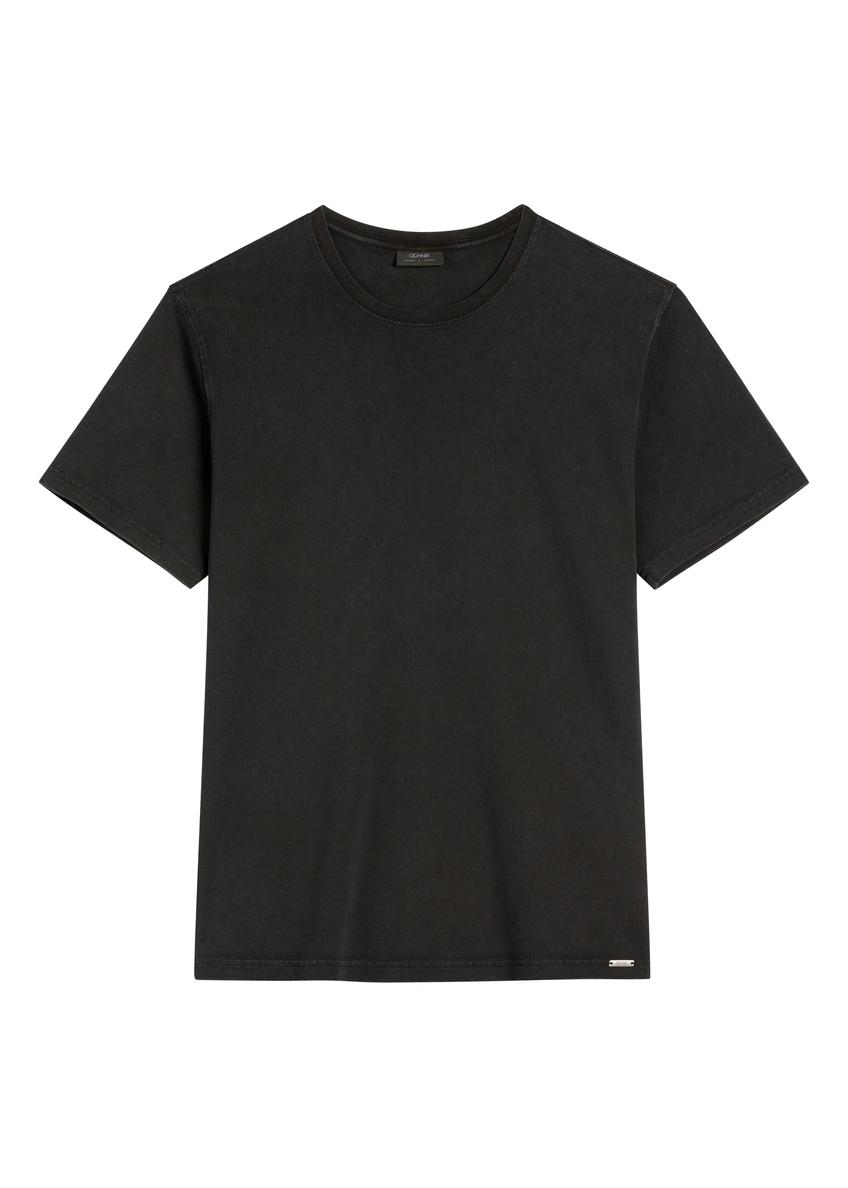 Men's black cotton T-shirt TSHMT-0140-99(W26)