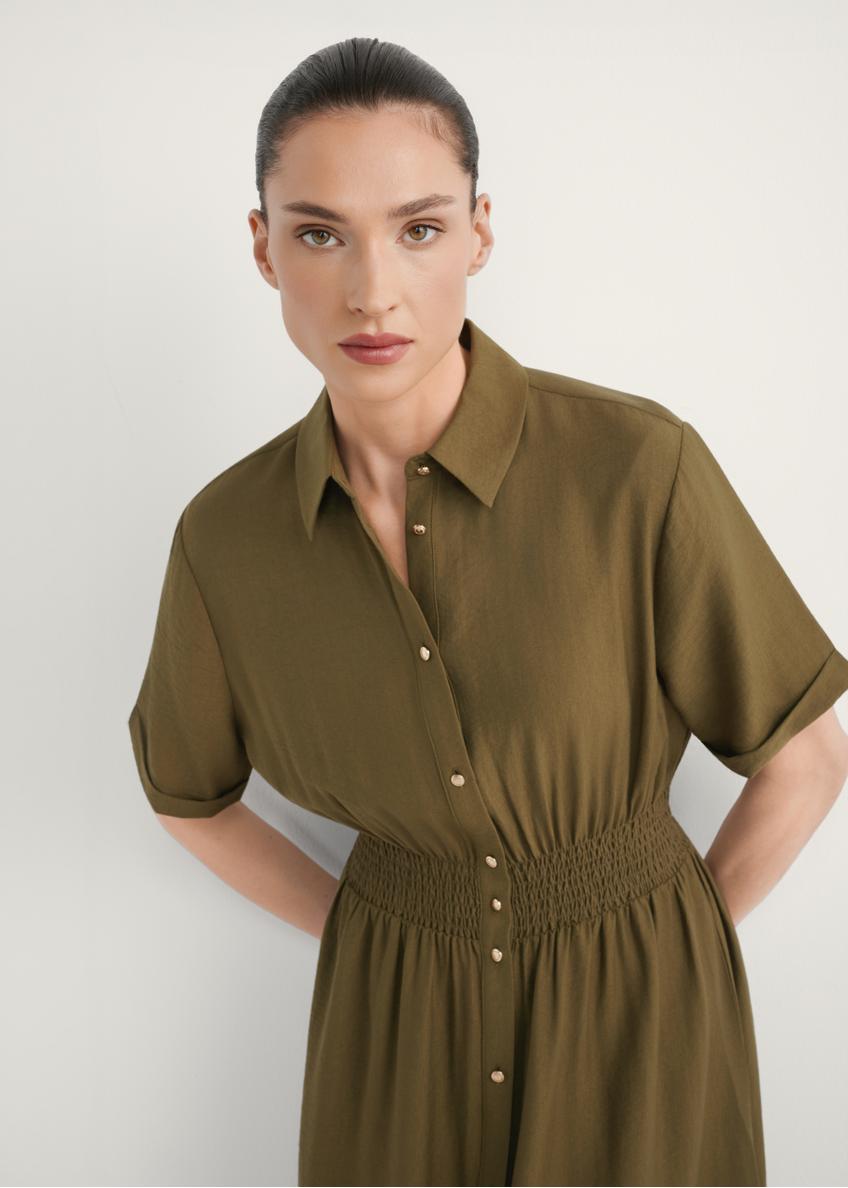 Khaki midi dress SUKDT-0257-8D(W26)
