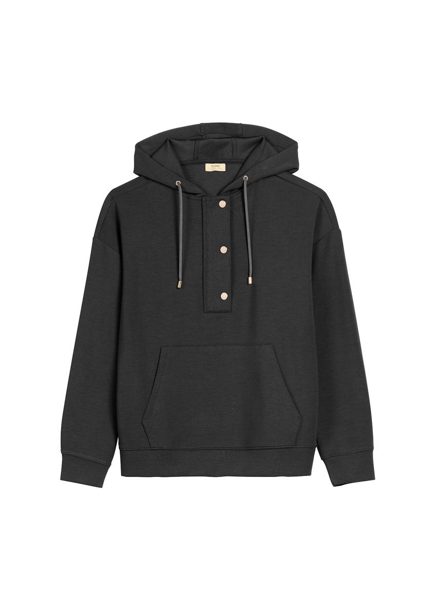 Black women's hoodie BLZDT-0111A-99(W26), front product view on a light background.
